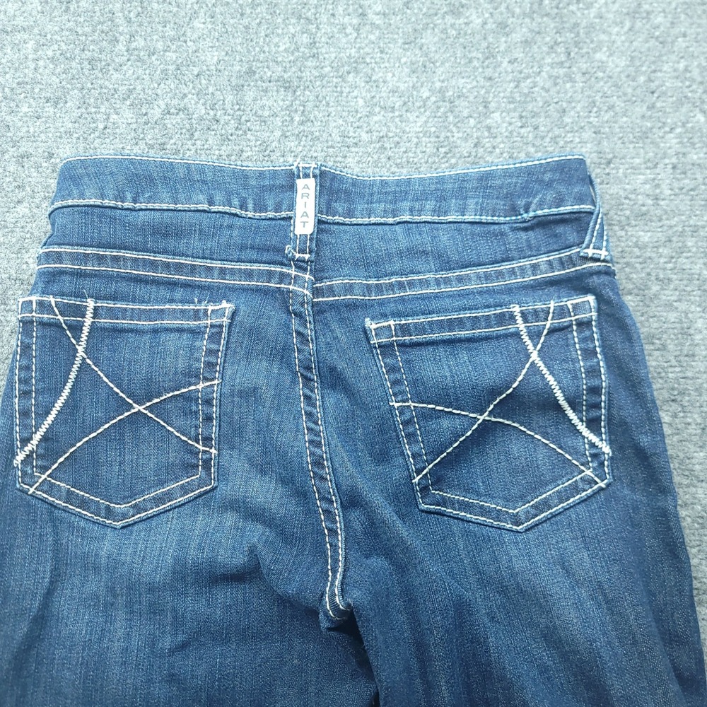 Ariat REAL Denim Girls Size 16 Dark Wash Bootcut Jeans Paisley Waist 10032108